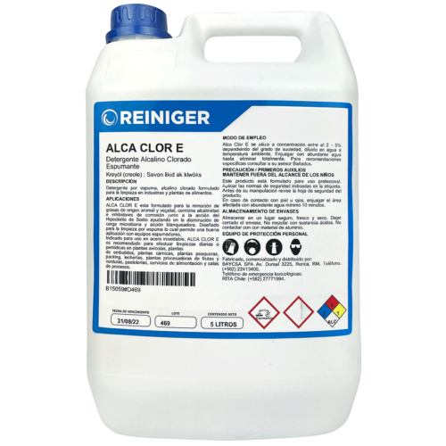 Alca Clor E de 5 litros - Alcalino clorado altamente espumante