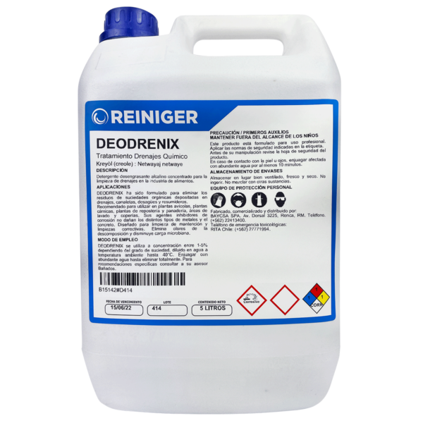 Deodrenix de 5 litros - Detergente desengrasante Alcalino